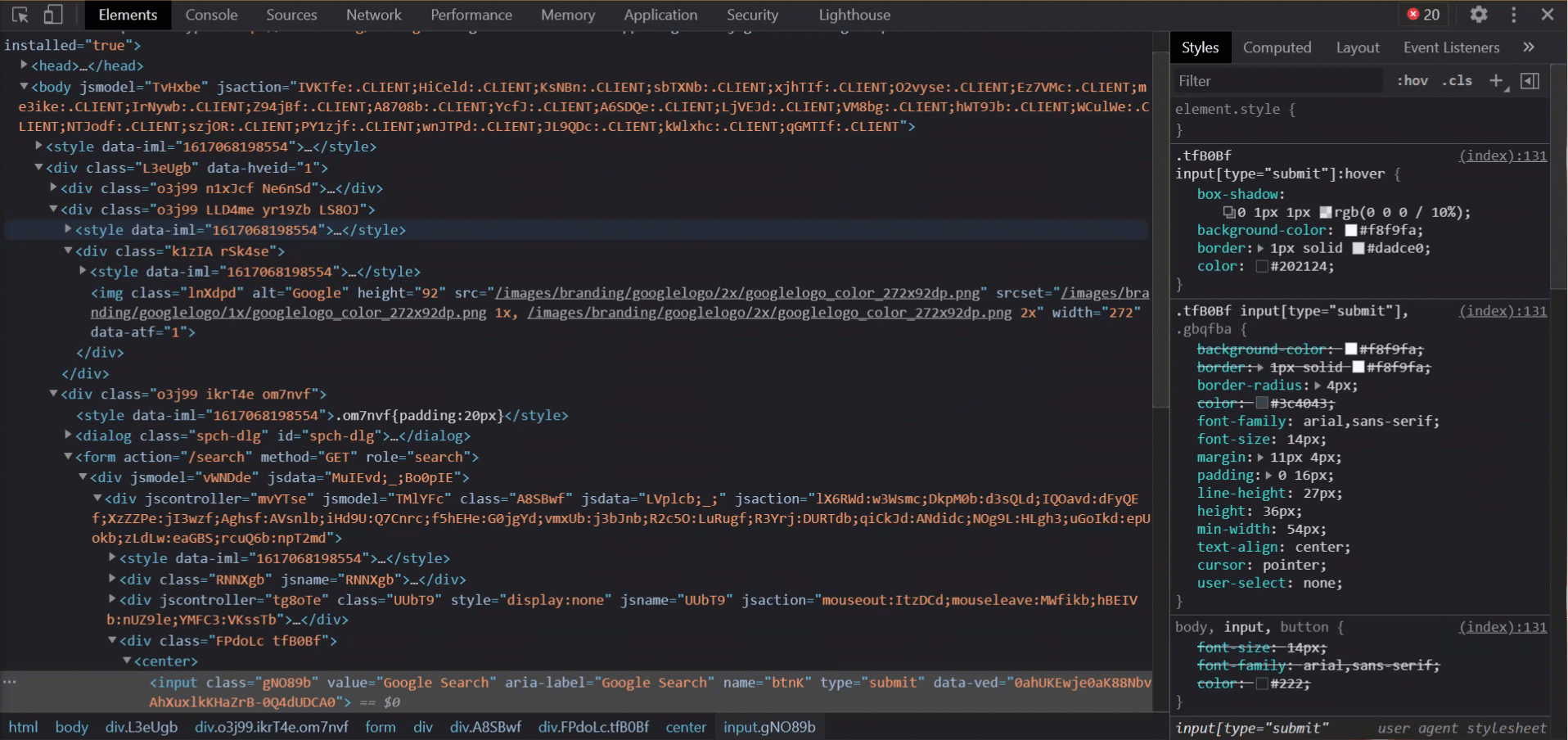 toggle element states