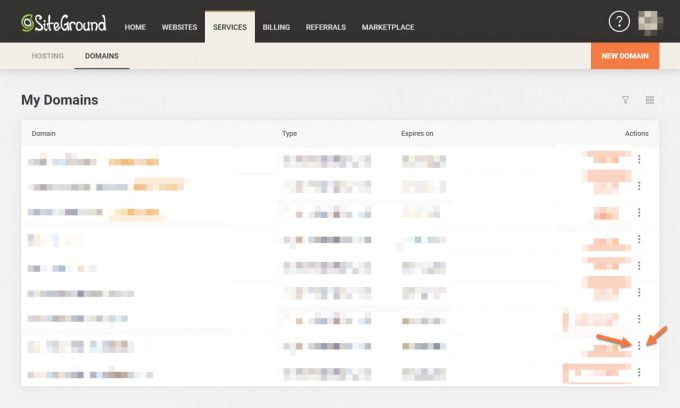 Services Domains Actions