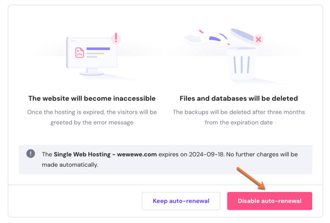Disable auto renewal