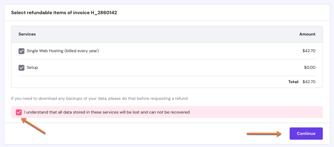 Refundable Services List