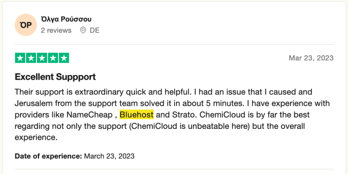 tp review ex bluehost