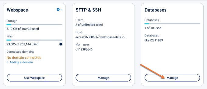 IONOS Hosting Databases