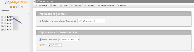 phpMyAdmin Select Database 1
