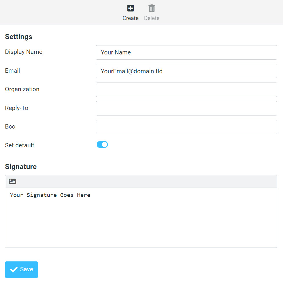 Email signature in Roundcube