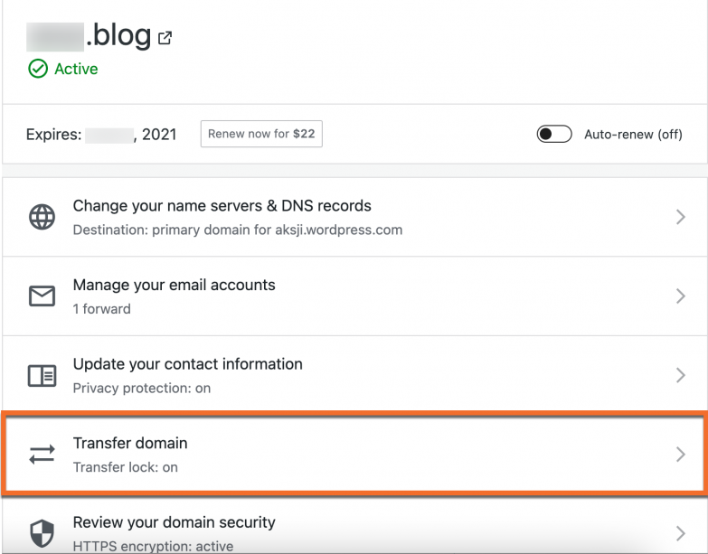 Transfer A Domain From WordPress.com
