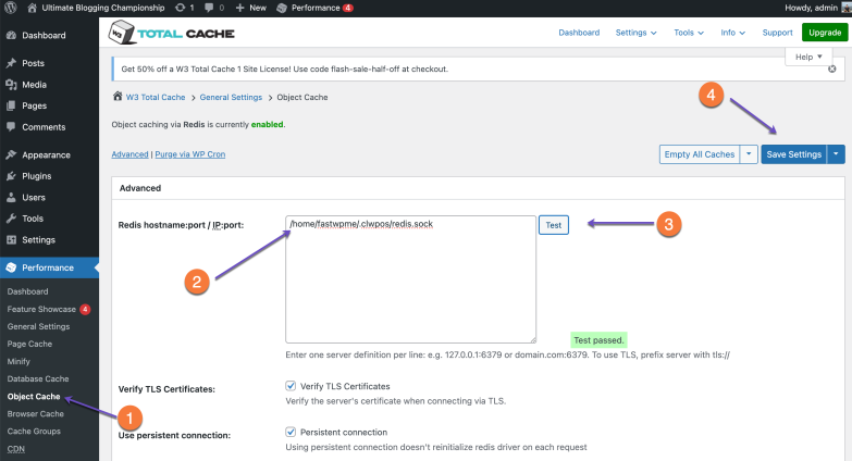 W3 Total Cache Object Cache Advaced